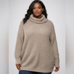 Falls Creek Taupe Cowl Neck Sweater